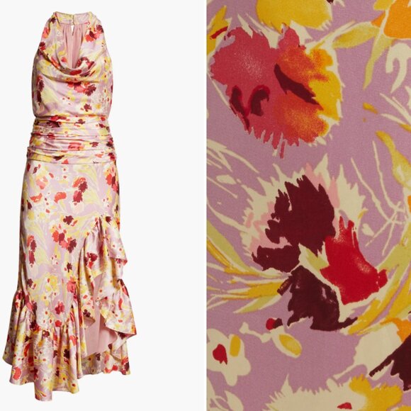 Cinq a Sept Tossed Floral Olivia Dress in Mauve Orchid Multi NWT - Picture 3 of 8